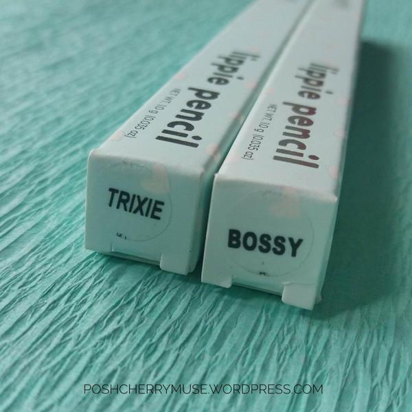 Colourpop Lippie pencil bossy and trixie swatches and review 2
